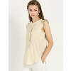 INSPIRE CHIC Women's Ruffled Curved Hem Business Office Vintage Sleeveless Blouse - 4 of 4