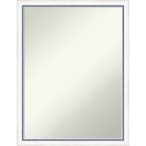 20"x26" Non-Beveled Morgan Wood Bathroom Wall Mirror White/Blue - Amanti Art: Modern Style, Wood Frame, Wall Mounted - 1 of 4