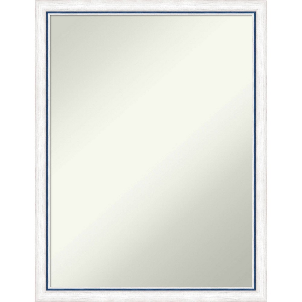 Photos - Wardrobe 20"x26" Non-Beveled Morgan Wood Bathroom Wall Mirror White/Blue - Amanti Art: Modern Style, Wood Frame, Wall Mounted