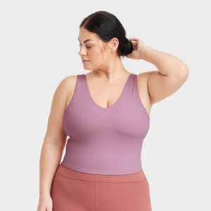 Women's Flex Light Support V-Neck Cropped Sports Bra - All In Motion™ - 1 of 3