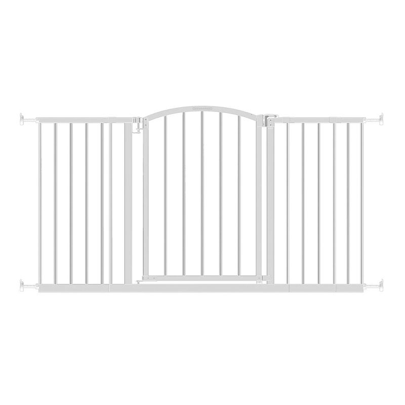 Ingenuity Deluxe Metal Extra Tall Walk Through Arch Dog Gate with Hardware Mounted and Wide Openings for Stairways and Doorways, White, 1 of 5