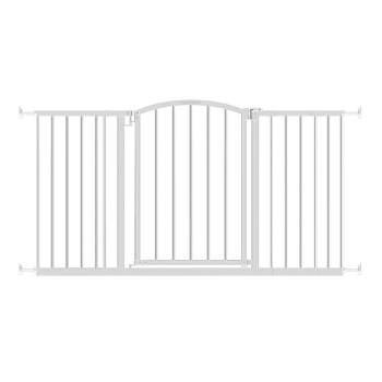 Ingenuity Deluxe Metal Extra Tall Walk Through Arch Dog Gate with Hardware Mounted and Wide Openings for Stairways and Doorways, White