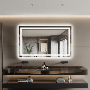 Frameless LED Bathroom Mirror, Backlit & Front Lit, RGB, Dimmable, Anti-Fog, Memory, Shatter-Resistant, ETL Listed Vanity Wall Mirro - 1 of 4