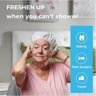 Fresh Scent Hypoallergenic No-Rinse Shampoo Caps for Elderly, 24 Pack
