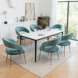 SEYNAR Mid Century Modern Velvet Upolstered Open-Back Dining Chair Set of 6 - 1 of 4