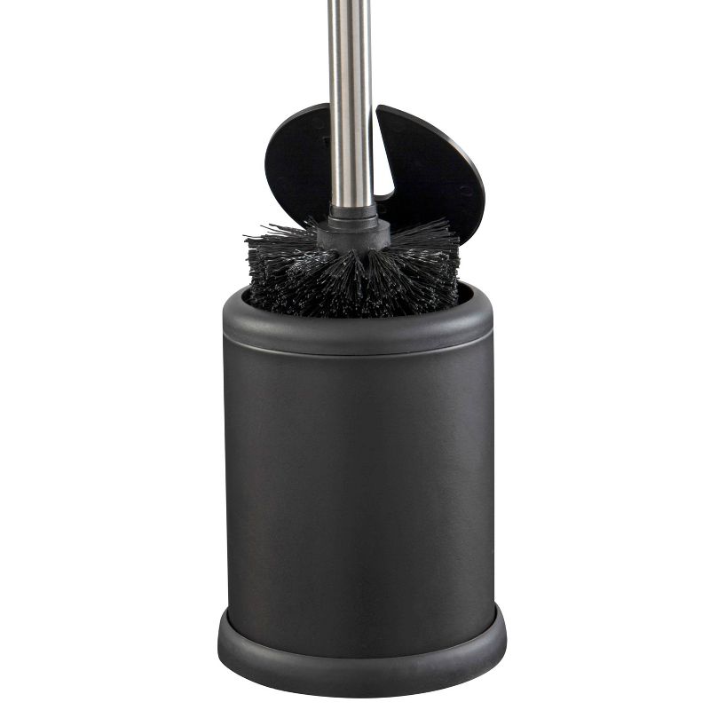 Toilet Brush with Closing Lid Black - Bath Bliss, 4 of 9