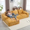 108.27'' Chenille Fabric L-Shaped Sectional Sofa with Deep Seating, Removable Throw Pillows, and No Installation - 2 of 4