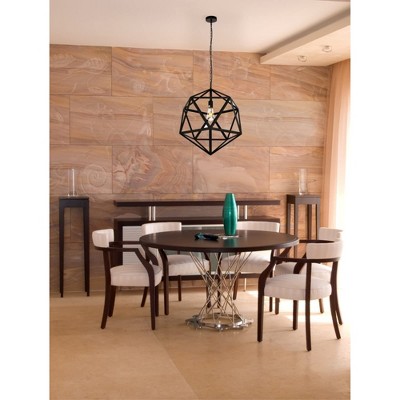 Redmond Black Iron Geometric Pendant Light with Adjustable Chain