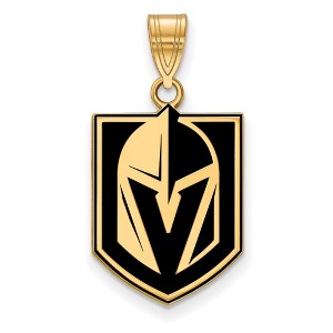 Black Bow Jewelry 14k Yellow Gold Plated Sterling Silver Vegas Golden Knights NHL Large Pendant - 1 of 2
