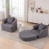 Dolonm Foldable Recliner Chair with Memory Foam - Portable Corduroy Lounger, No tools required，For Apartments/Balcony/Cafe - 3 of 4