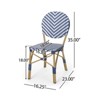 DSVIMOY 2pcs Outdoor French Armless Bistro Chairs, Navy Blue, 17.75"*23.25"*35" - 3 of 4