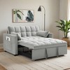 Modern Velvet Loveseat Futon Sofa Couch w/Pullout Bed,Small Love Seat Lounge Sofa w/Reclining Backrest,Toss Pillows - Leovsnove - 2 of 4