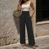 Coolmee Women's Wide Leg Work Pants Business Casual High Waisted Loose Palazzo Trouser - 4 of 4