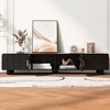 HDZNVF Modern TV Stand For TVs Up To 80 Inches, Entertainment Center With Glass Door, Black - 2 of 4