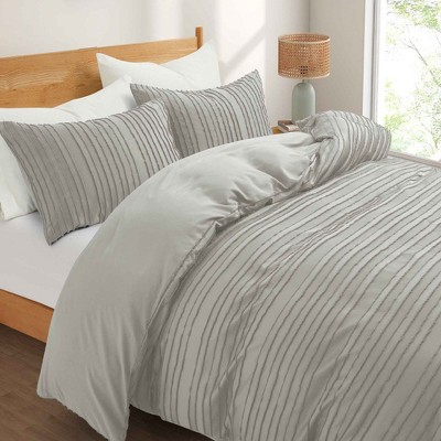 Peace Nest Tufted Clipped Jacquard Geometric Duvet Cover & Pillowcase Set