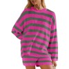 Womens Oversized Lounge Sets 2 Piece Outfits Striped Matching Pajama Set Long Sleeve Sweater Set - 4 of 4
