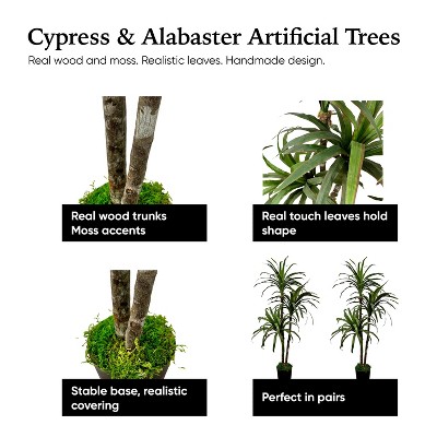 Handmade 4' Green Artificial Yucca Tree in Black Plastic Pot