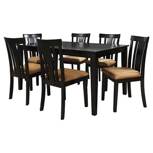 Hartsell 7-Piece Black Dining Set - Slat Back Chair