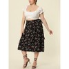 Agnes Orinda Women's Plus Size Boho Wrap Floral Lightweight A-Line Skirt - 2 of 4