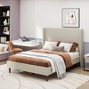 Sapphtopaz Bed Frame with High Headboard Upholstered Bed Bedroom Furniture Slat Support, No Box Spring Needed - 4 of 4