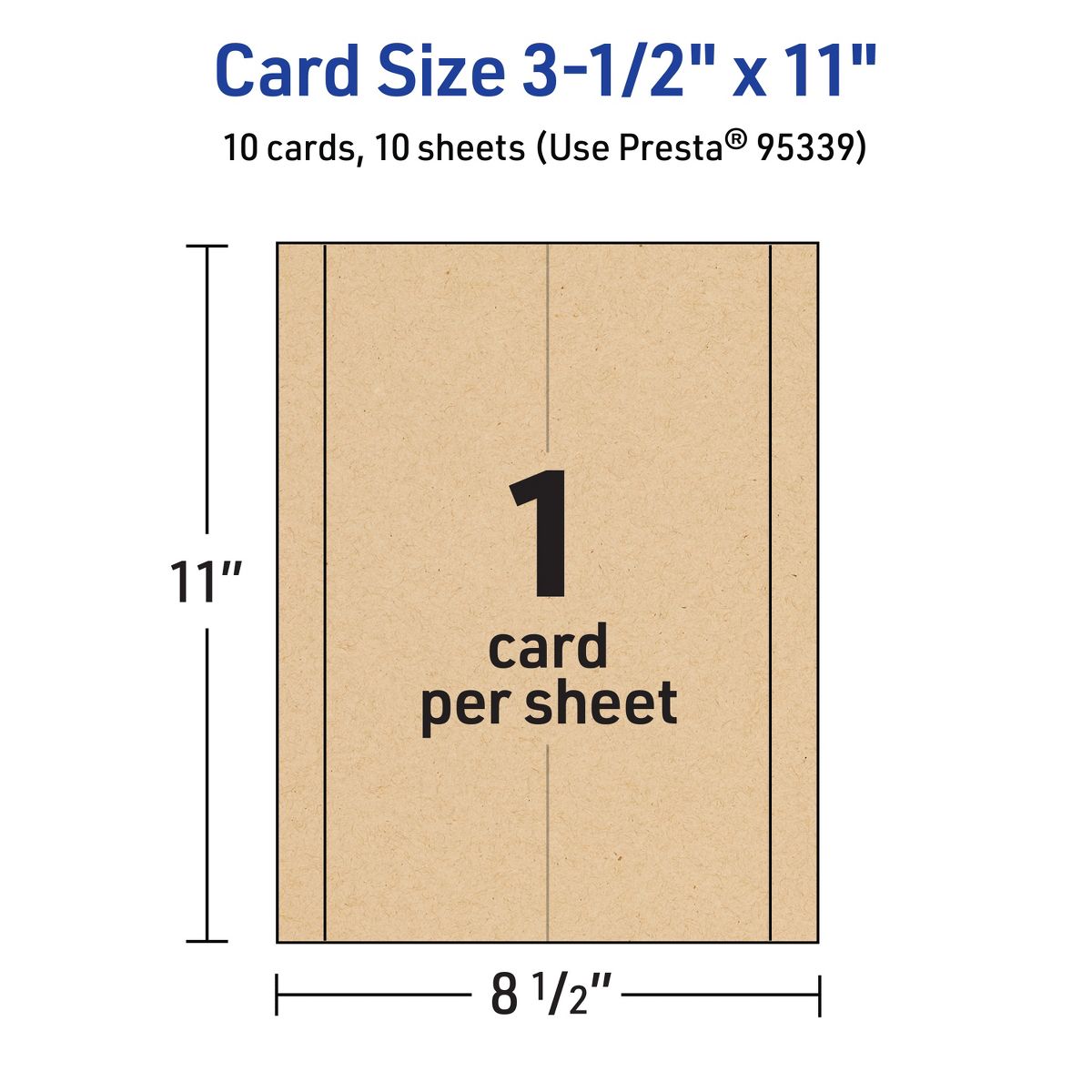 Avery Kraft Brown Tent Cards, 3-1/2" x 11" Rectangle - thumbnail 5