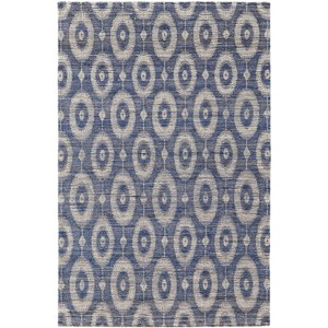 Blue and Tan Geometric Hand Woven Area Rug - 1 of 4