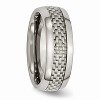 Black Bow Jewelry 8mm Titanium and Gray Carbon Fiber Domed Comfort Fit Band - 4 of 4