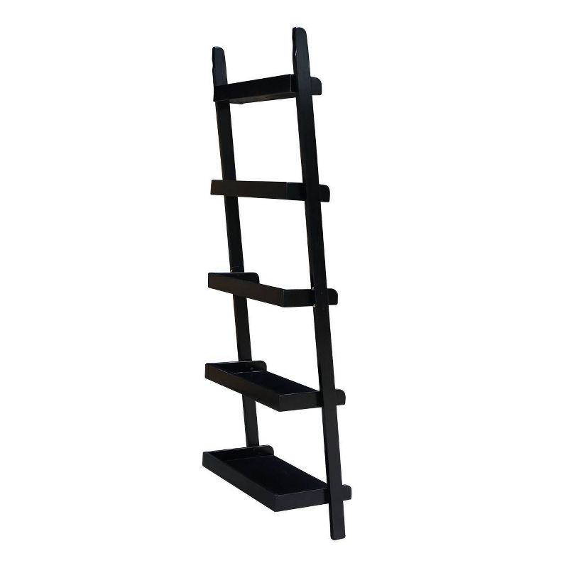 75.5" 5 Tier Solid Wood Leaning Bookshelf - International Concepts, 5 of 10