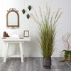 Nearly Natural 6-ft Grass Artificial Plant in Ribbed Metal Planter - 3 of 4