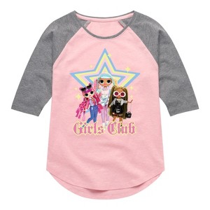 Girls' - LOL Surprise! - Girls Club Shirt Tail Raglan Graphic T-shirt - 1 of 4