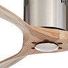 52" Casa Vieja Modern Hugger Indoor Ceiling Fan with Remote Brushed Nickel Natural Wood Carved Blades for Living Room Kitchen Bedroom - 3 of 4
