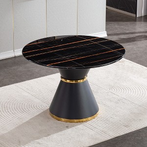 NicBex Round Dining Table 46.85" Modern Minimalist Marble Printed MDF Dining Table for Dining Room - 1 of 4