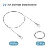 Unique Bargains Stainless Steel Retractable Thin Lanyard Cables with Key Rings 10 Pcs - 3 of 4