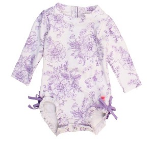 RuffleButts Baby/Toddler Girls UPF50+ Long Sleeve One Piece Rash Guard - 1 of 4