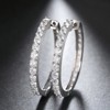 Hoop Earrings for Women Gold Plated Clear Cubic Zirconia Ginger Lyne Collection - 2 of 4
