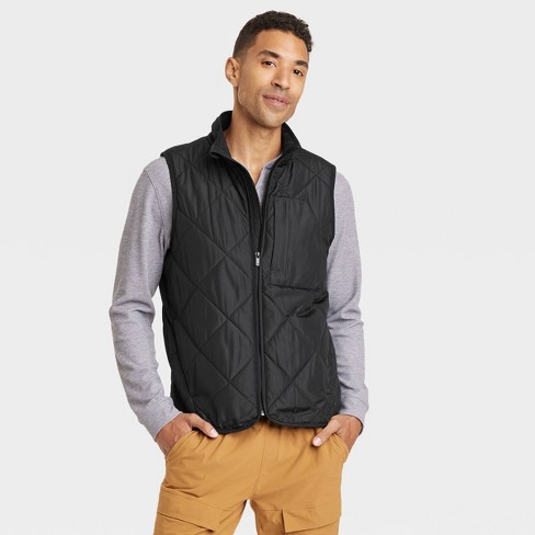 Men's Quilted Puffer Vest - All In Motion™ Black M