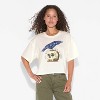 Women's Raven Boxy Cropped Short Sleeve Graphic T-Shirt - Off-White - 2 of 3