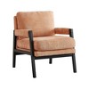 Chenille Mid-Century Accent Armchair with Removable Back Cushion and Solid Acacia Frame - 4 of 4