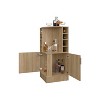 Vynxaria Toyei Corner Bar Cabinet with Open Shelves and Hidden Storage ¨C Black Finish - 3 of 4