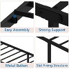 Lirago King Size 14" Classic Metal Platform Bed with Iron-Art Headboard, Under-Bed Storage, Heavy-Duty Slats, No Box Spring Required, Black - 4 of 4