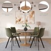 LeisureMod Bristol 27" Round Dining Table – MDF Top with Natural Wood Steel Pedestal Base, Modern Kitchen & Dining Room Accent Table for Small Spaces - 3 of 4