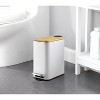 SunnyPoint Trash Can with Plastic Inner Buckets 1.32 Gallon White&Bamboo (YH-5LTCAN-BAM) - 4 of 4