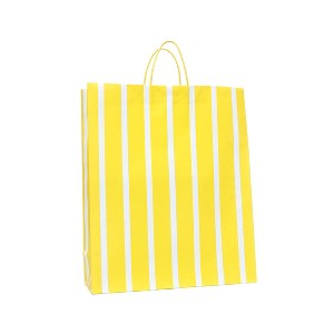Extra Large Striped Gift Bag White/Yellow - Spritz™ - 1 of 3