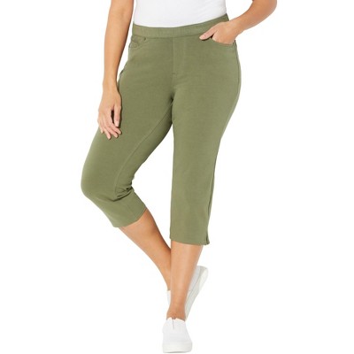 Catherines Women's Plus Size The Knit Jean Capri (With Pockets)