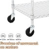 Metal Rolling Trolley, Kitchen Food Storage Trolley with Wire Shelves and Handles, Commercial Grade Service Cart, Kitchen, Office - 4 of 4