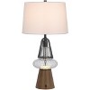 Cal Lighting 100W led Marietta metal/glass table lamp with 2W led night light - 2 of 4