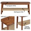 Alaterre Calais 48in Acacia Wood Bench, Chestnut - 2 of 4