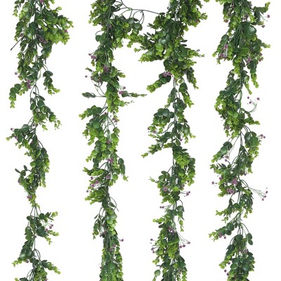 Unique Bargains Home Artificial Green Vines Plants Hanging 72" 4 Pcs