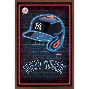 Trends International MLB New York Yankees - Neon Helmet 23 Framed Wall Poster Prints - 1 of 4