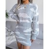 Women's Sweater Sets Two-Piece Outfit Loose Pullover Top & Pencil Mini Skirt White Clouds Knit Pattern Fall Winter - 2 of 4